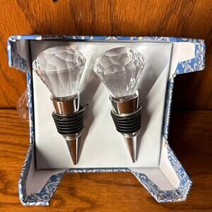 Wild Eye Designs Crystal Wine Stopper Set – 2 Piece Decorative Barware Gift